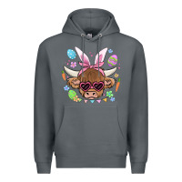 Rock easter cow Premium Hoodie - MaliasSmallBusiness