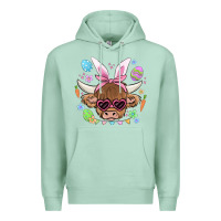 Seafoam easter cow Premium Hoodie - MaliasSmallBusiness