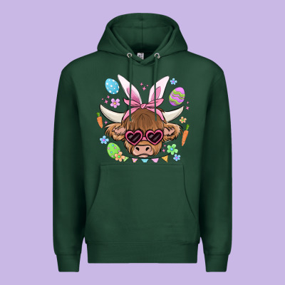 Easter Cow Premium Hoodie Designed By Maliassmallbusiness
