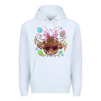 White easter cow Premium Hoodie - MaliasSmallBusiness