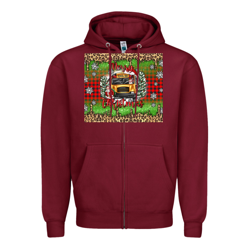 Christmas School Bus Zipper Hoodie by texasbilliewilder | Teevron