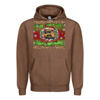 Chestnut Christmas school bus Zipper Hoodie - texasbilliewilder