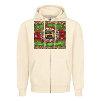 Sandshell Christmas school bus Zipper Hoodie - texasbilliewilder