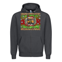 Smoke Christmas school bus Zipper Hoodie - texasbilliewilder