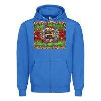 True Royal Christmas school bus Zipper Hoodie - texasbilliewilder