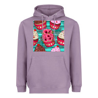 Lavender valentines day flower cupcakes and serape seamless pattern Heavyweight Hoodie - BundleAndBundleShop