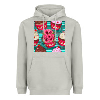 Moon Dust valentines day flower cupcakes and serape seamless pattern Heavyweight Hoodie - BundleAndBundleShop