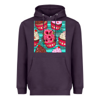 Valentines Day Flower Cupcakes And Serape Seamless Pattern Heavyweight Hoodie | Teevron