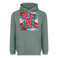 Sage valentines day flower cupcakes and serape seamless pattern Heavyweight Hoodie - BundleAndBundleShop