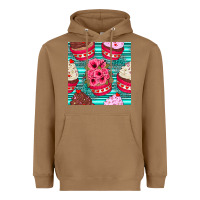 Toasted Coconut valentines day flower cupcakes and serape seamless pattern Heavyweight Hoodie - BundleAndBundleShop