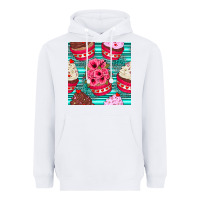 White valentines day flower cupcakes and serape seamless pattern Heavyweight Hoodie - BundleAndBundleShop