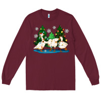 Burgundy christmas duck Long Sleeve Tee - Zillion Design Studio