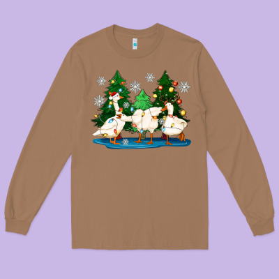 Christmas Duck Long Sleeve Tee Designed By Zillion Design Studio