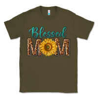 Army Green western blessed mom with sunflower Classic Tee - texasbilliewilder