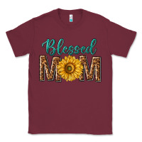 Burgundy western blessed mom with sunflower Classic Tee - texasbilliewilder