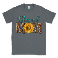 Charcoal Heather western blessed mom with sunflower Classic Tee - texasbilliewilder