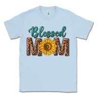Dusty Blue western blessed mom with sunflower Classic Tee - texasbilliewilder