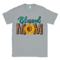 Heather Grey western blessed mom with sunflower Classic Tee - texasbilliewilder