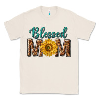 Natural western blessed mom with sunflower Classic Tee - texasbilliewilder