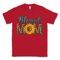 Red western blessed mom with sunflower Classic Tee - texasbilliewilder