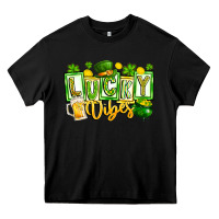 Black Lucky Vibes Heavy Core Tee - CowhideDigitalArt