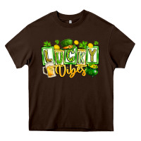 Chocolate Brown Lucky Vibes Heavy Core Tee - CowhideDigitalArt