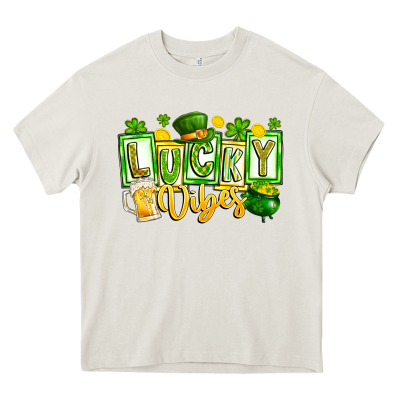 Lucky Vibes Heavy Core Tee by CowhideDigitalArt | Teevron