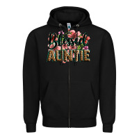 Black flowers blessed auntie Zipper Hoodie - Zillion Design Studio