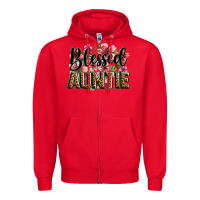 Red flowers blessed auntie Zipper Hoodie - Zillion Design Studio