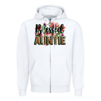 White flowers blessed auntie Zipper Hoodie - Zillion Design Studio