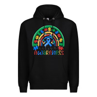 Black autism awareness rainbow Premium Hoodie - MaliasSmallBusiness