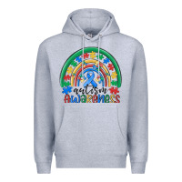 Heather Grey autism awareness rainbow Premium Hoodie - MaliasSmallBusiness