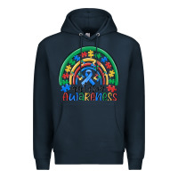 Navy autism awareness rainbow Premium Hoodie - MaliasSmallBusiness