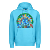 Ocean Blue autism awareness rainbow Premium Hoodie - MaliasSmallBusiness