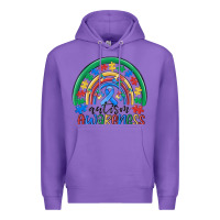 Purple autism awareness rainbow Premium Hoodie - MaliasSmallBusiness
