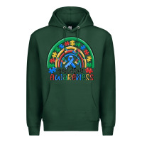 Sports Green autism awareness rainbow Premium Hoodie - MaliasSmallBusiness