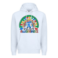 White autism awareness rainbow Premium Hoodie - MaliasSmallBusiness