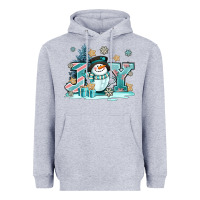 Heather Grey cute coffeecup snowmanand joy Heavyweight Hoodie - AdoDesignShop