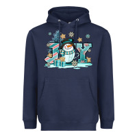 Navy cute coffeecup snowmanand joy Heavyweight Hoodie - AdoDesignShop
