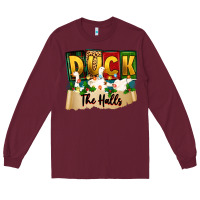 Burgundy christmas duck the halls Long Sleeve Tee - Zillion Design Studio