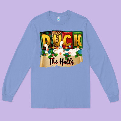 Christmas Duck The Halls Long Sleeve Tee Designed By Zillion Design Studio