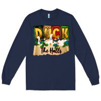 Navy christmas duck the halls Long Sleeve Tee - Zillion Design Studio