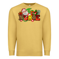 Antique Gold nurse with Christmas Premium Sweatshirt - AdoDesignShop