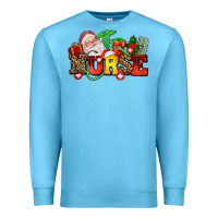 Ocean Blue nurse with Christmas Premium Sweatshirt - AdoDesignShop