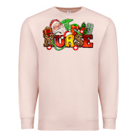 Pale Pink nurse with Christmas Premium Sweatshirt - AdoDesignShop