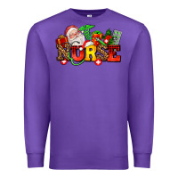 Purple nurse with Christmas Premium Sweatshirt - AdoDesignShop
