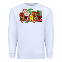 White nurse with Christmas Premium Sweatshirt - AdoDesignShop