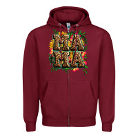 Burgundy floral leopard mama Zipper Hoodie - Zillion Design Studio