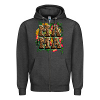 Charcoal Heather floral leopard mama Zipper Hoodie - Zillion Design Studio
