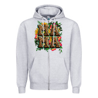 Heather Grey floral leopard mama Zipper Hoodie - Zillion Design Studio
